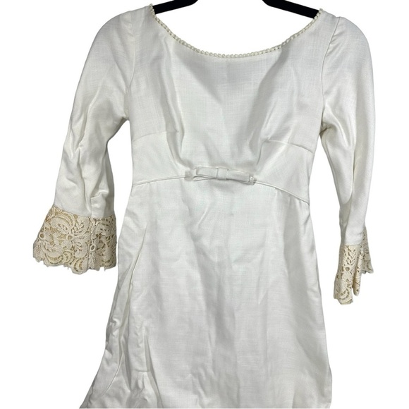 Alfred Angelo Vintage 60s? Wedding Dress Empire Waist Button-Up Union Tag XS - Picture 9 of 13